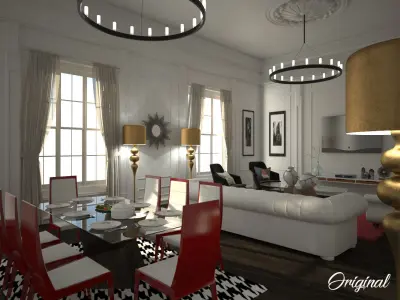 Modern-Classic Living Room - Ready to render  3D model