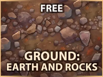 Ground - Earth and Rocks - FREE - Texture A -- Hand-Painted ---- Texture