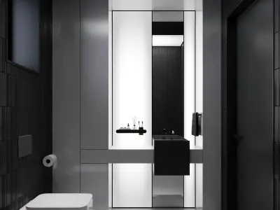 AR-24073 Black Box - Bathroom 3D Scene Free 3D model