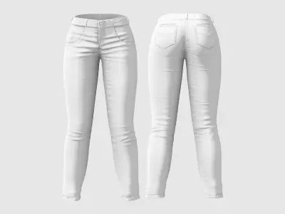 Sexy Blue Jeans Low-poly 3D model