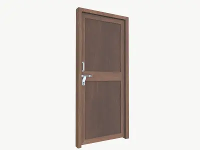 Wooden door Low-poly 3D model