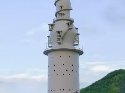 Realistic  Model of Ambuluwawa Tower Sri Lanka 3D model