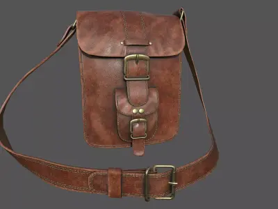 Leather Bag Low-poly 3D model