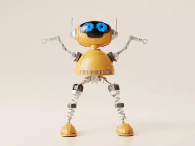 Robot V12 Low-poly 3D model