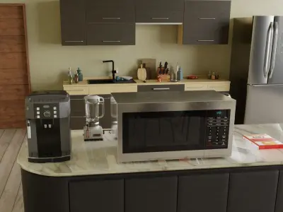 Detailed Kitchen Scene 3D model