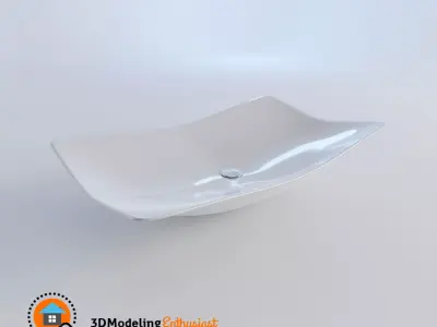 PLATTER WASHBASIN Low-poly 3D model