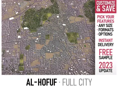 Hofuf - 3D City Model Low-poly 3D model