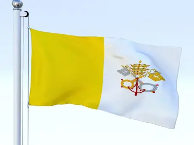 Animated Vatican City Flag Low-poly 3D model