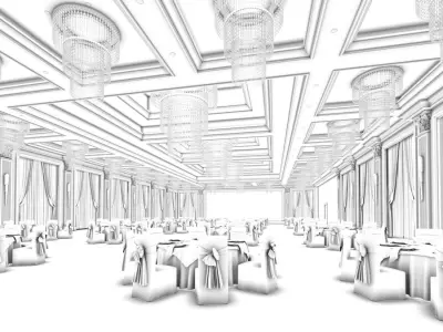 Business Restaurant - Coffee - Banquet  223 3D model