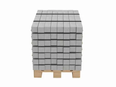 Concrete Slabs On Wood Pallet 3D model purchase