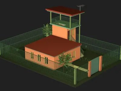 Cartoon home sweet home 3D model