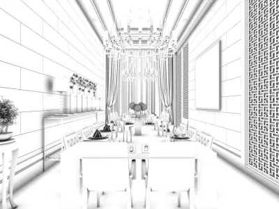 Business Restaurant - Coffee - Banquet  32 3D model