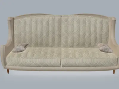 Round arms sofa 3D model
