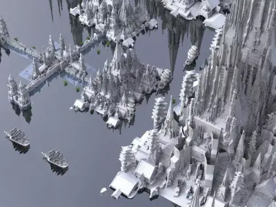High Fantasy Port of Atlantis Kit bash 3D model 3D model