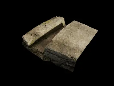 Anydrafts Street gutter 04 Low-poly 3D model