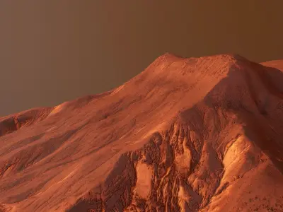 Mars Mountain Red Planet Terrain Landscape Desert PBR 07 Low-poly 3D model