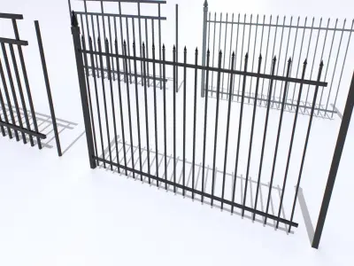 Metal Fences Pack 2 Low-poly 3D model