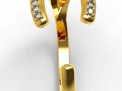 Set of two rings V shape 3D print model