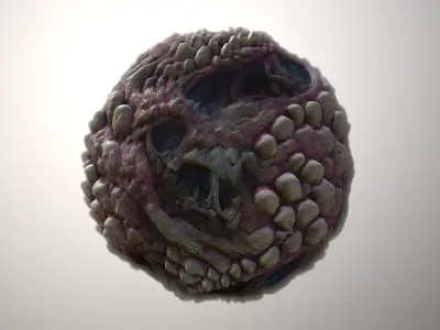 Material Skin Monster 5 Seamless PBR Texture Texture