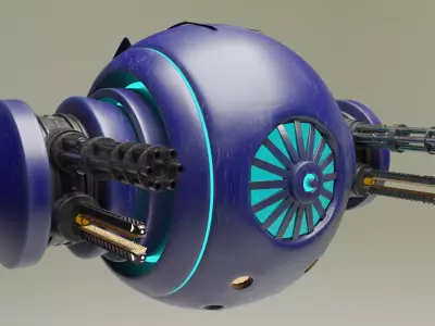 Sci Fi Sphere Drone Low-poly 3D model