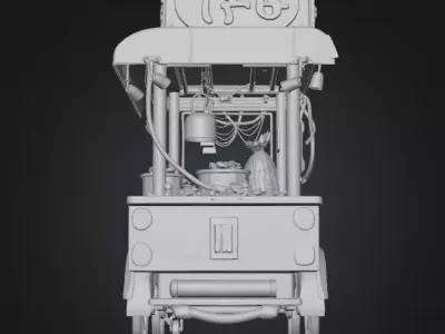 Cyberpunk Street Food Cart 3D print model