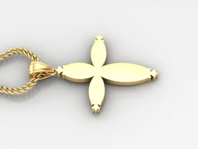Light Gold 18K Cross Pendant 1CP051 3D print model