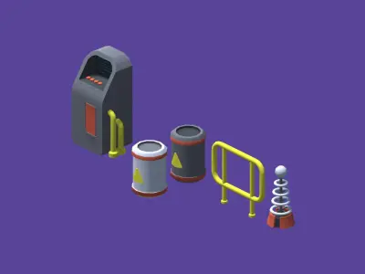Sci-Fi Modular Interior Pack Low-poly 3D model