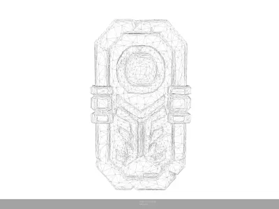 Stylized Blood Seal Relic Game Ready - AI Low-poly 3D model