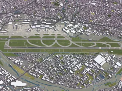 Osaka Airport Low-poly 3D model