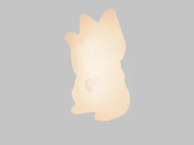Indirect lighting of maneki neko 3D model
