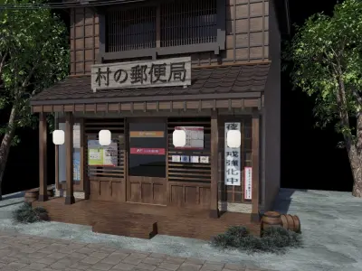 Japanese old post office 3D model