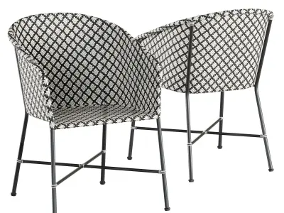 Industry West Parquette Dining Table Set 3D model