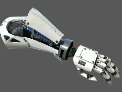 Robot Arm For Art White 3D model