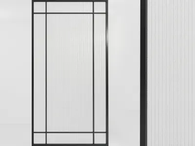 3 Glass partition door Set  9 partition models 3D Model Pack