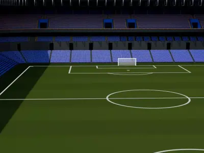 Editable Football Stadium Modular Stands Presentation Ready 3D model