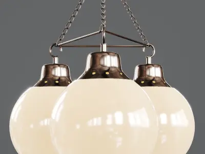 Mid-century Ceiling Mounted Pendant Light 3D model