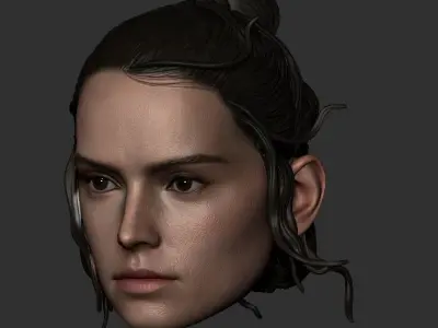 Rey Skywalker Head Sculpt 3D print model