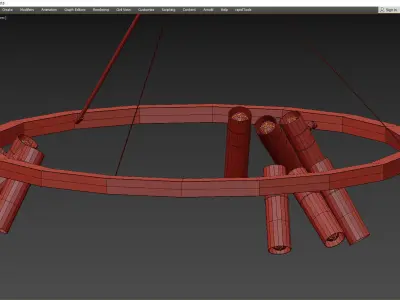 Spoor 9 chandelier Low-poly 3D model