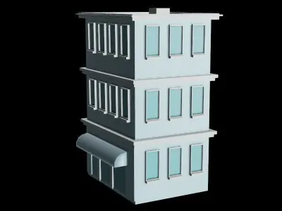 Stylized Building 1 - Mobile Game Asset Free low-poly 3D model