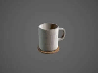 Coffee Mug Porcelain Low-poly 3D model