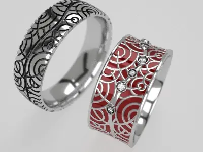Tree wedding rings - original 3D print model