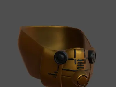 Gas mask helmet 3d model scifi Low-poly  Low-poly 3D model 214
