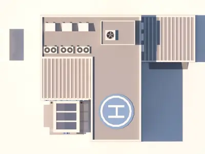 Cartoon Low Poly Hospital Building Low-poly 3D model