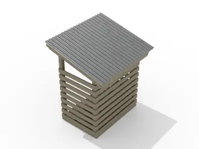 Firewood Shed - 4x6 - with Logs 3D model