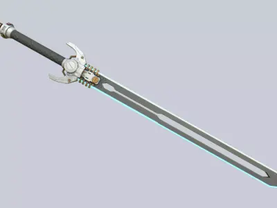 Scifi sword Low-poly 3D model