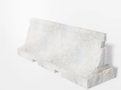 Concrete Barrier Low-poly 3D model 22