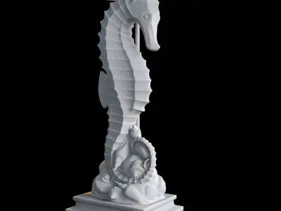 Seahorse Table Lamp 3D model