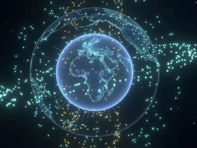 Animated Hologram Planet Earth No 6 Sci-Fi 3D Model 8k Textures Low-poly 3D model