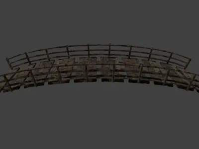 Old Bridge Wooden 3D model