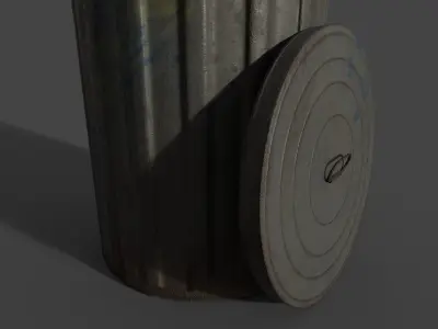 old dustbin Low-poly 3D model